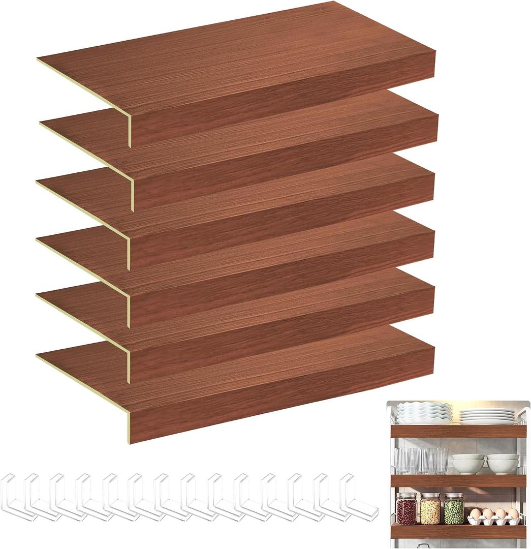 6 Pcs Wire Shelf Covers, 32"*16" Rack Covers for Wire Shelving,Upgraded Glossy,0.31-inch Thick (Not Wood) Moisture Durable Shelfs Liner Pantry Kitchen,Closet & Utility