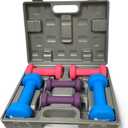 Gymenist Dumbbell Set With Hard Plastic Case Includes 3 Pairs And A Hard Travel Carry Storage Case (1LB - 2LB - 4LB)
