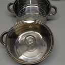 SUNHOUSE - 4.6 Quart Steamer Pots With Lid 2-Tier Multipurpose Stainless Steel Steaming Pot Cookware With Handle For Vegetable, Dumpling, Sauce, Food - Triple Bottom, Measurement Line