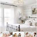 Wood Caged Farmhouse Ceiling Fans with Lights for Bedroom, White, 20", Small