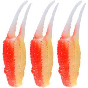 BESTonZON 3PCS Supplies Simulation Crab Claws, DIY Artificial Faux Crab Claws Simulated Toy, Shrimp Model Decor Realistic Crab Claw Toy Adorable Fake Crab Leg Dining Table PVC Accessories (12.50X3.50X2.00CM)