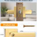 BSEED Gold Door Handles Interior Gold Privacy Door Levers fot Bedroom & Bathroom Lock Set in Modern Satin Gold Finish (1 Pack)