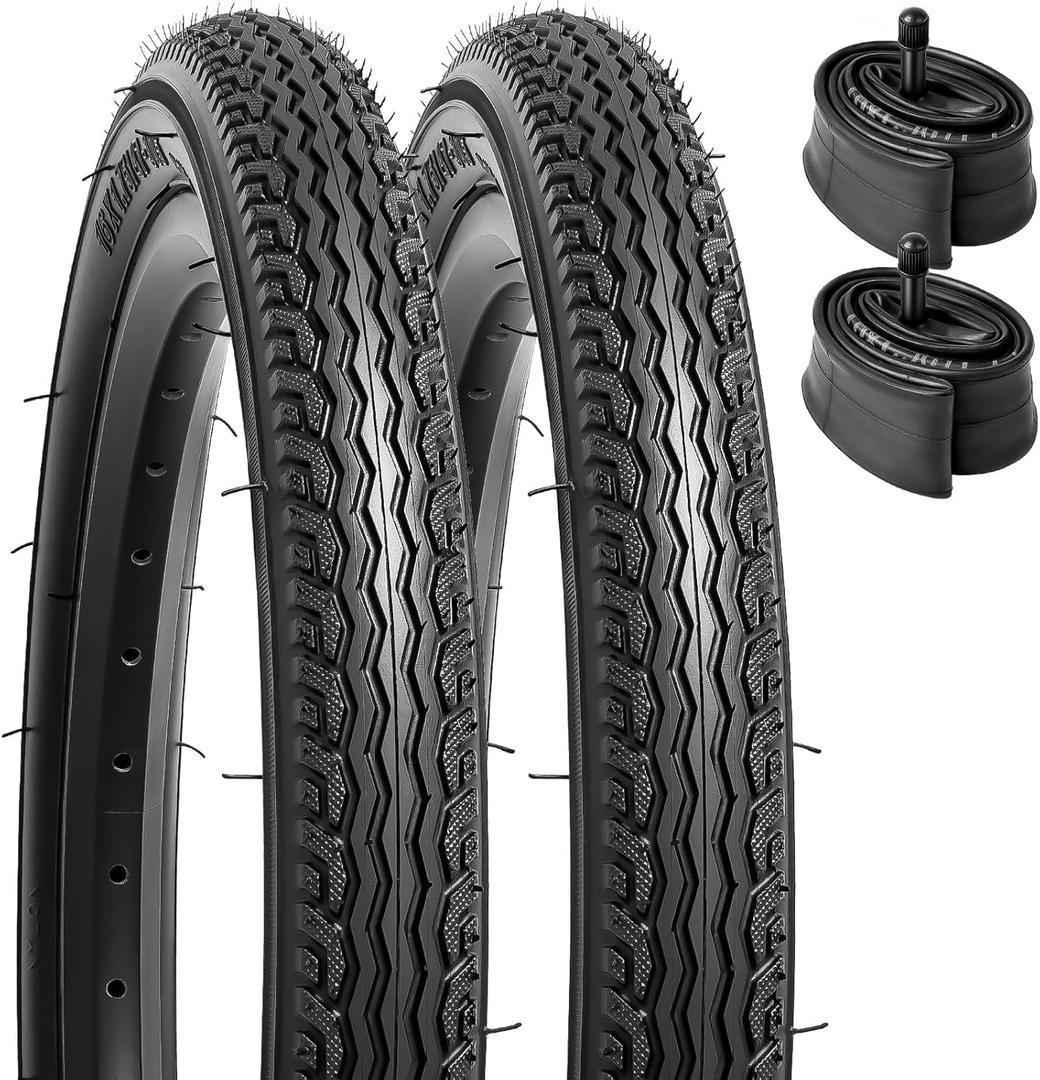 YUNSCM 2-PCS 16" Bike Tires 16x1.75/47-305 and 16" Bike Tubes AV32MM Schrader Valve Compatible with Road/Stroller/Kid Bike 16 x 1.75 Bicycle Tires and Tubes (Y-516)