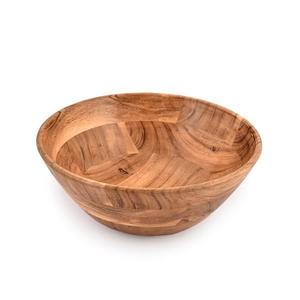 Samhita Acacia Wood Fruit Bowl for Fruits or Salads,Serving Dish Looks Absolute Beautiful With Your Kitchen (10" x 10" X 4")