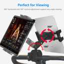 Treadmill Tablet Ipad Holder Bike Handlebar Mount Clamp for Stationary Bicycle Elliptical Spin Bike Peloton Stroller for 4-13" Devices, iPad Pro 12.9, Air, Mini, Galaxy Tabs, iPhone