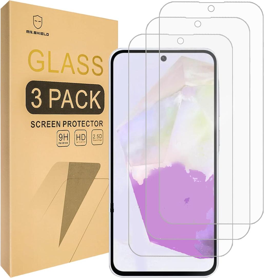 Mr.Shield Screen Protector compatible with Samsung Galaxy A36 5G / A56 [Tempered Glass] [3-Pack] [Japan Glass with 9H Hardness]