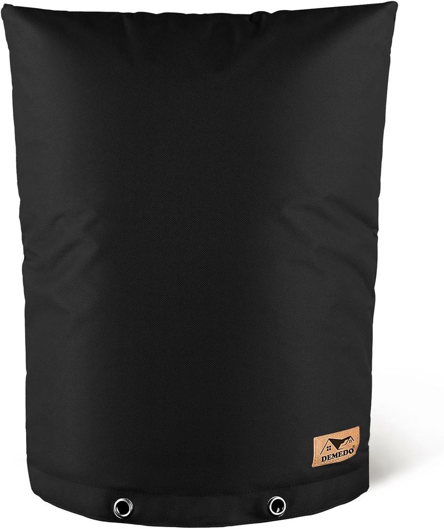 Backflow Preventer Insulation Cover - Water Pipe Insulation Sprinkler Cover for Outside - Insulated Backflow Cover Pouch for Irrigation Back Flow Valve in Winter or Sun Exposure (16"W x 20"H, BLACK)