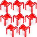 Hiboom 8 Pcs Wooden Train Track Riser Red Plastic Train Bridge Plastic Train Track Accessories Multi Level Support Risers Stackable Track Riser Support Risers