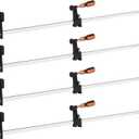 4-Pack 36 inch Bar Clamps,Long Wood Clamps Heavy Duty Force 600 Lbs Adjustable and Release Quickly,Woodworking Clamps Throat Depth 2.5 inch with Plastic Handle