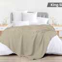 Utopia Bedding 100% Cotton Waffle Weave Blanket King Size for Bed - Lightweight, Breathable Summer Blankets Soft and Cozy, Gift for Mothers Day Home Decor (Khaki, 90x108 Inch)