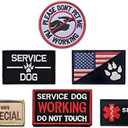 Antrix 6 Pieces Service Dog Patch for Dog Vest, Removable Working Training K9 Police Dog Patches Hook & Loop Dog Patch for Medium and Large Dogs Vests Dogs Harnesses Dogs Collar