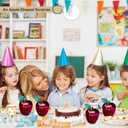 Fun Express Set of 12 Apple Containers for Treats, 3.75 x 4.75 x 1 inches, BPA Free Plastic, Teacher Gifts, Classroom Treat Containers, End of School and Back To School Celebrations (Red)