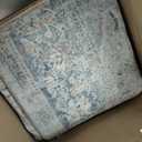 8x10 Blue Washable Area Rug for Living Room Bedroom Vintage Floral Distressed Non Slip Low Pile Rug Lightweight Traditional Carpet Dining Room Office Classroom Playroom Indoor