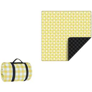 Picnic Blanket Extra Large, Waterproof and Foldable Beach Blanket80''x80'' Picnic Blanket Extra Largefor Park, Grass, Travel, Hiking, Camping Essentials (Yellow)
