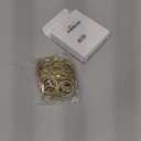 30 Pieces Metal Drapery Curtain Rings and 30 Pieces Hanging Metal Curtain Drapery Pin Hooks for Window Door Shower(32 mm,Gold)