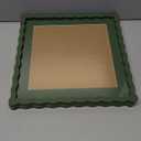 12x12 Wavy Picture Frame With Mat For 8x8, Wavy Edge Wooden Picture Frame with Real Glass - Wall Mount Display, Green, 2 Pack