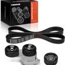 A-Premium Engine Serpentine Belt Drive Kit with Tensioner & Idler Pulley Compatible with Honda Pilot 2012 2015, Odyssey 2011-2017, Ridgeline 2012-2014, Crosstour 2012, 3.5L