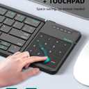 Nillkin Bluetooth 5.0 Foldable Keyboard with Trackpad & Numpad, Full-Size Travel Portable Keyboard for iPad Tablet Laptop PC Smartphone Windows iOS Android, Triple Device Pairing, Black