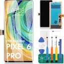 for Google Pixel 6 Pro Touch Screen Replacement for Google Pixel 6 Pro 5G LCD Display for Google Pixel 6 Pro Digitizer Replacement GLUOG G8VOU (Without Frame)