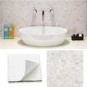 Yew & Tulip Peel and Stick Backsplash Mother of Pearl Tile, Self-Adhesive Nature Nacre Shell 12 x 12 Mosaic for Kitchen Backsplash, Home Decor (Natural White, 5 Sheets/Box, 5 sq.ft.)