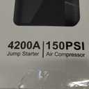 Portable Car Battery Jump Starter with Air Compressor, 4200A 150 PSI Jump Box (All Gas/8L Diesel), 12V Jump Pack for Car, Touch Screen LCD Display, Type-C, Multifunctional Light