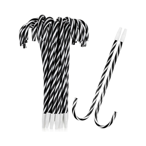 Gueevin 50 Pcs Christmas Candy Cane Pen with Black Ink Snowman Umbrella Cane Ballpoint Pen Bulk for Christmas Gifts Xmas Party Favors Supplies (Black White)