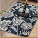 Color&Geometry Indoor Door Mat with Non Slip Latex Backed Soft, 20"x31", Thin Front Door Mat, Dirt Resist, Low Profile Easy Clean Entry Mats for Entryway, Entrance, Floral Elegance