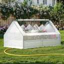 Lineware Raised Garden Bed with Self-Watering System, 6x3x1 ft Elevated Planter Boxes Outdoor with PE Cover, Galvanized Raised Beds for Gardening,Vegetables,Flowers, Backyard, Patio