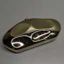 Acrylic Clutch Purse for Women Evening Bag, Irregular Shell Acrylic Purse Box Clutch with Chain for Party Wedding Prom (Gold)