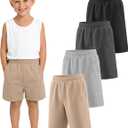 4 Pack Toddler Boys Athletic Shorts | Baby Boys, Wide Leg, Basketball, Soccer Shorts, with Pockets, Summer Clothes, Sports, Playwear, Daily Wear