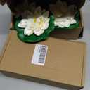 2 x 12pcs Floating Foam Lotus Flowers with Lily Pads, Artificial Pond Plants Ornaments for Pool Aquarium Water Decoration, White