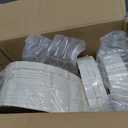 U-QE 100 Pieces Ivory Plastic Plates for Party - Ivory Disposable Plastic Plates - Heavy Duty Disposable Platos Including 50 Dinner 10 '' & 50 Dessert 7.5 '' for Weddings