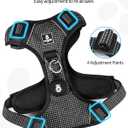 Emperor Pets Black Reflective Dog Harness for Large Dogs - No Pull Dog Harness with 2 Leash Clips, Premium Oxford Soft Padded Large Dog Harness, No Choke Design, Dog Harness for Large Dogs (L, Black)