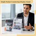 2 Pack Acrylic Brochure Holder Display Stand 11 Inch Wide Pamphlet Organizer Flyer Literature Clear Plastic Countertop Holder for Magazine Pamphlets Booklets Menus Offices Desk Classroom