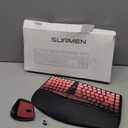 Ergonomic Wireless Keyboard and Mouse Set Wireless Keyboard Silent Mice Set with Wrist Rest for Computer, Laptop, PC, Mac, Windows Black Pink