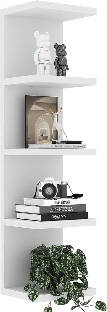 LitaEther 5 Tier Lack Floating Shelf, White Wall Shelf Unit,Display Shelf, 42.5*11.8*7.7 IN