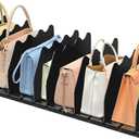 SOYO Adjustable Clear Purse Organizers for Closet, Acrylic Shelf Divider for Bag and Purse Storage, Clear Pocketbook and Handbag Organizer, Bookshelf Separator Organizers for House, Office Use, Black