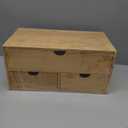 Charmewooden Bamboo Desk Organizer 3 Drawer with Shelf, Countertop Organizer with Drawers Makeup Storage Drawer 3 Drawers Tabletop Storage Organization Box Home Office Workspace