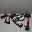 4 Pack Light Up Hanging Ghosts Halloween Decorations Outdoor, Glowing Ghosts with Witch Hats LED Halloween Ghost Lights for Yard Tree Porch Window Indoor Outdoor Party Decor