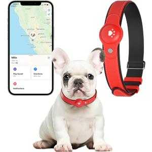 2-in-1 GPS Tracker for Dogs: Smart Pet Collar with Real-Time Tracking,No Monthly Fee/Subscription (iOS Only) Waterproof, Anti-Lost,365-Day Long Battery Life GPS Tracker Dog Collar(Tracker Included)