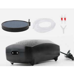 Coospider Upgrade 12W Aquarium Air Pump, Ultra Quiet Aquarium Bubbler, Dual Outlet Fish Tank Bubbler Adjustable Airflow for Large Aquarium Oxygen Generator with Air Stone for 20-600 Gallon