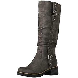 GLOBALWIN Women's Chunky Low Heels Boots Knee High Boots For Women, 6.5