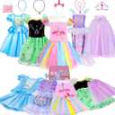 Meland Princess Dress Up - Dress Up Clothes for Girls with Toys,Christmas Birthday Gift for Toddler Girls 3,4,5,6,7,8 Years