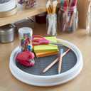 Copco Basics Non-Skid Pantry Cabinet Lazy Susan Turntable, 12-Inch, White/Gray, 1 Count (Pack of 1)