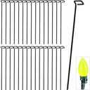 Bylion 30 Pack Metal Christmas Light Stakes - Outdoor Light Stakes - 9.8 Inch Christmas Yard Stakes for C7 C9 Universal Yard Lawn Stakes for Holiday Lights Use on Garden Lawn Patio Path Walkway