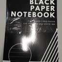 Pack of 2 Black Paper Notebook | Plain Ruled Journal with Softcover for Work, School and College Supplies | 100 Pages | Compact Size 6" x 9": Black Pages Notebook for Gel Pens and White Ink