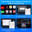 Upgraded Wireless CarPlay Adapter, 3-in-1 Wireless Carplay & Android Auto& Video Adapter, Built in Netflix YouTube Support TF Card, Plug & Play, USB Type C, USB Type A Compatible with iPhone & Android