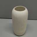 Ceramic Vase for Flowers  Modern Small Ribbed Textured Flower Vase for Home Decor, Pampas Grass, Decorative, Farmhouse, Coffee Table, Kitchen Centerpieces, Bookshelf and Home Living (Beige)