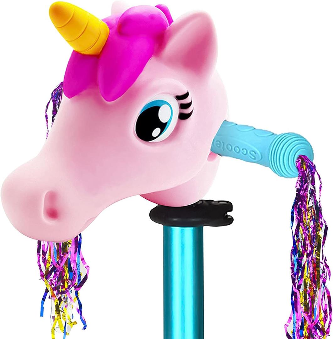 Kid's Bike Streamers| Colorful Ribbons Tassel & Unicorn | Dinosaurs Head Decoration Toys Gifts for Toddlers Kids Scooter| Bike| Bicycle| Jump Stick, Unicorn Set