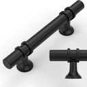 Amerdeco 10 Pack Matte Black Cabinet Pulls 3 Inch(76MM) Hole Centers Kitchen Cabinet Handles Cabinets Hardware Drawer Pulls ZH0058